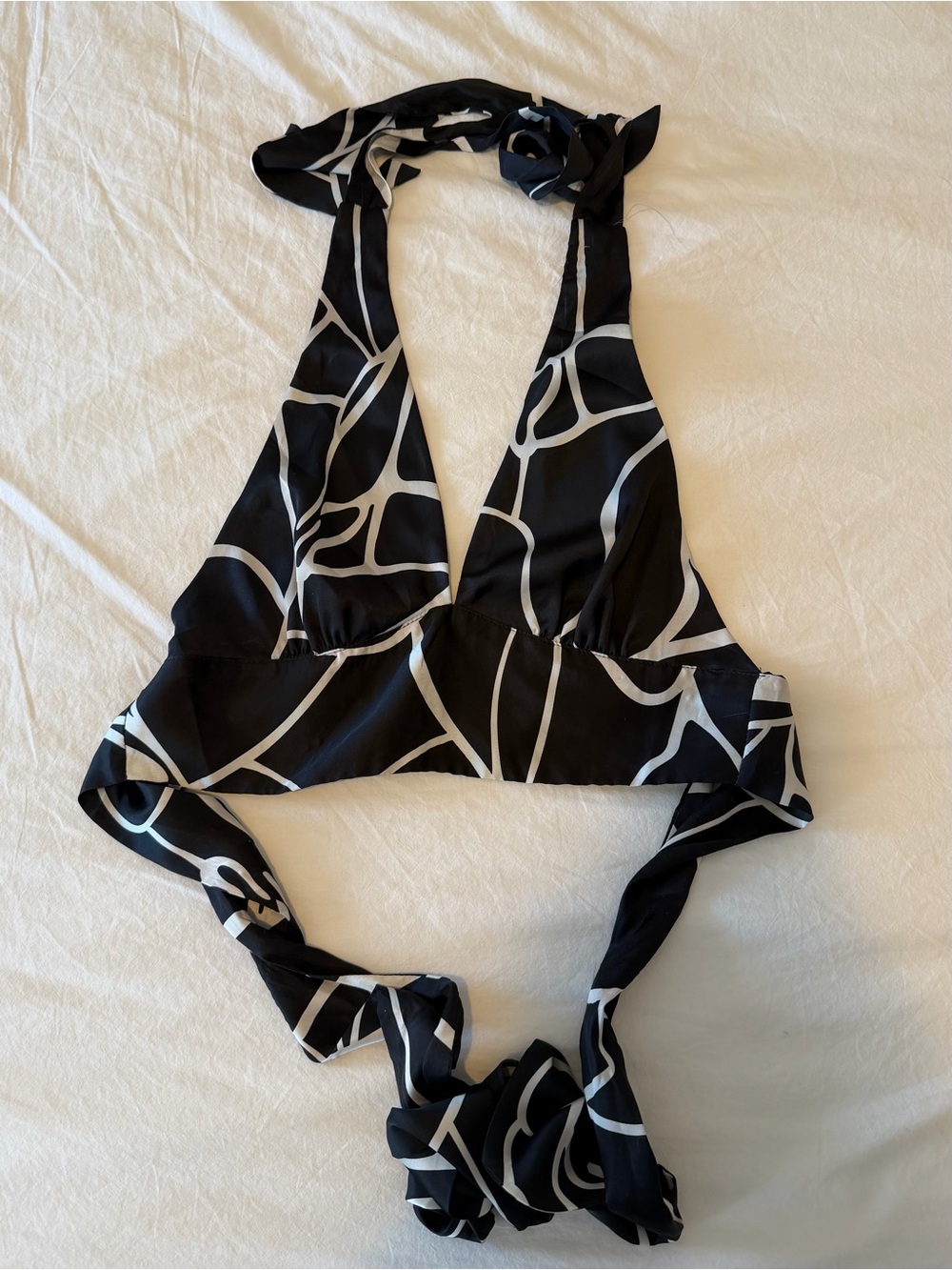 Cotton Candy LA Black and White Printed Halter Top size S-M